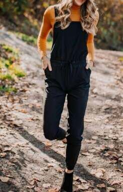 Albion Fit Classic Overall Jumpsuit Black Size S